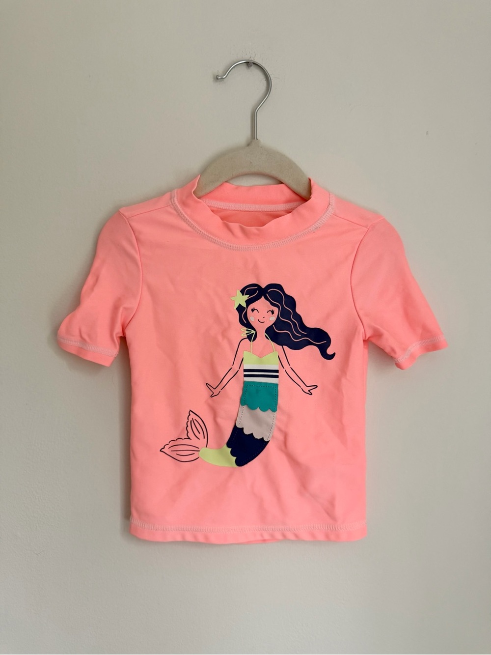 Carter’s Coral Pink Mermaid Rash Guard Swimsuit Tee (Size 2T)